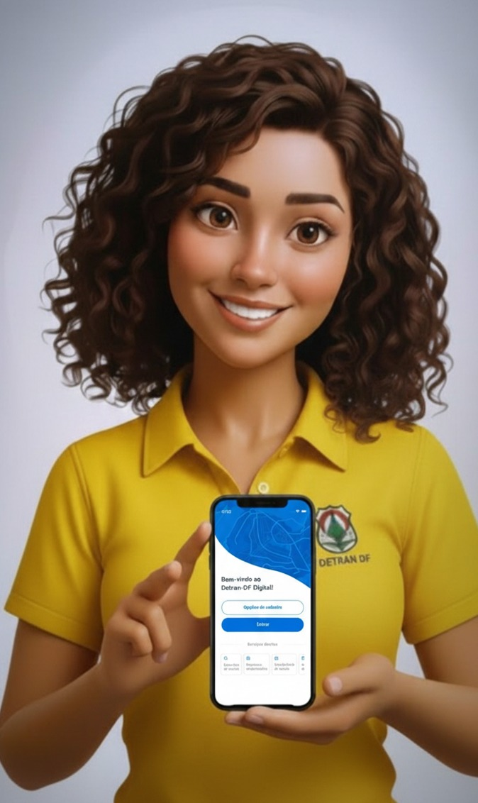 Pessoa feliz segurando celular com CNH Digital